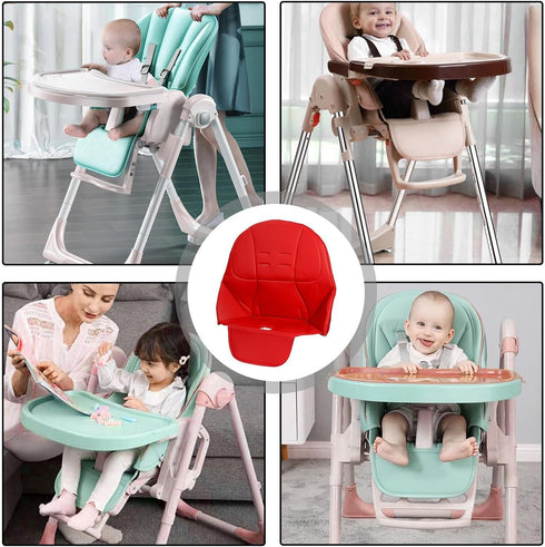 Basyurity High Chair Seat Cushion Replacement, PU Leather High Chair Seat Covers for Baby, Non-Slip Soft Comfortable