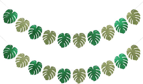 Tropical Palm Leaves Banner for Luau Hawaiian Birthday Bachelorette Party Decorations - Tropical Palm Leaf Banner
