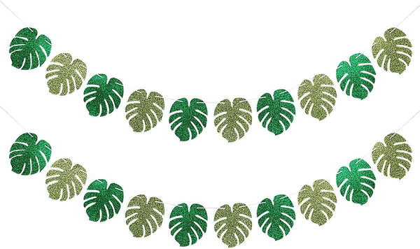 Tropical Palm Leaves Banner for Luau Hawaiian Birthday Bachelorette Party Decorations - Tropical Palm Leaf Banner