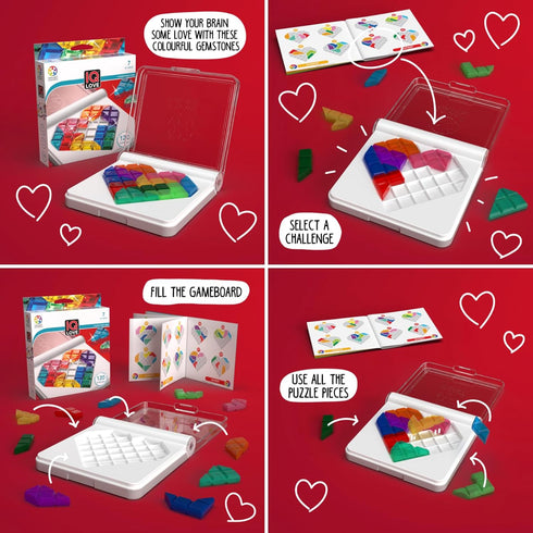 120 7 SmartGames IQ Love Travel Puzzle Game with Challenges for Ages - Adult