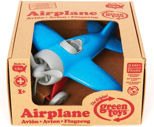 Green Toys Airplane - BPA, Phthalates Free, Blue Air Transport Toy for Introducing Aeronautical Knowledge, Improving