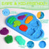 1-3 1 2 Silicone Bath Toys for Toddlers - Sensory Baby Bath Toys with Suction Cup - Puzzles Toy Soft Textured