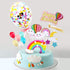 MOVINPE Happy Birthday Cake Topper, Rainbow Cloud Decoration with Confetti Balloons for Kids