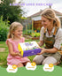Floraxa 8Pcs Set 3 Kids Gardening with Metal Basket & Real Metal Tools, STEM Outdoor Kit, Ergonomic Wooden Handles