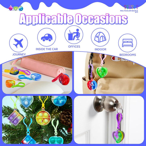 kitysey 30 Pack 4-8,8-12 Mini Pop Fidget Keychain Pop It Fidget Toys Bulk Party Favors for Kids Years, Valentines