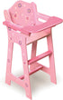 Badger Basket Pink Toy Blossoms and Butterflies Doll High Chair Feeding Seat for 18 Inch Dolls