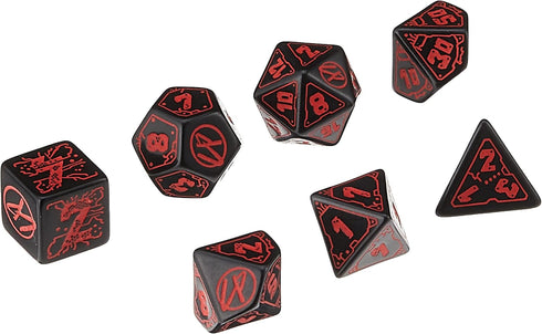 Q-Workshop The Cyberpunk RPG Dice Set: Black, 2.4 x 16.4 x 10.4 cm