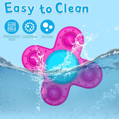 Suction Cup Spinner Toys for 1 Year Old, 3PCS Spinning Toys for Toddlers 1-3, Sensory Bath Travel Toys