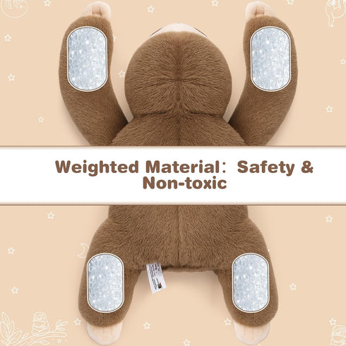 11 21 inches Joyreal Sloth Sensory Weighted Vibrating Pillow, Pressure Activated for Kids Adults, Plush Minky Soft