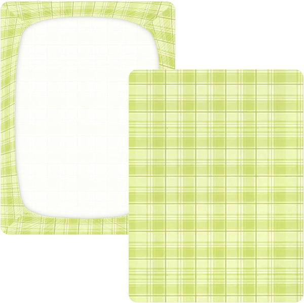 JUNZAN Scottish Checker Baby Crib Sheets Cotton Fitted Crib Sheets for Boys Girls