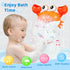 1-3 6-12 12-18 1st Gigilli Crab Baby Bath Toys, Rechargeable Bath Bubble Machine for Toddler, Automatic Shower Bathtub