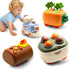 Set Press and Go Car Toys, Kids Train with Whack-A-Mole, Woodpecker Worm, Carrot Harvest Game, Car Racing Trucks