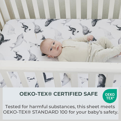 Pobibaby 2 Pack Premium Fitted Baby Boy Crib Sheets - Ultra-Soft Jersey Knit Ocean Crib Sheet (Seaside)