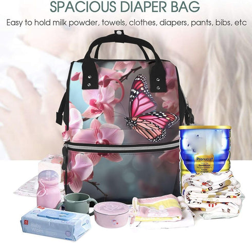 KHIRY Backpack Mummy Backpack Diaper Bag Nappy Baby Bag Koala and Butterfly Multifunction Changing Bags for Travel