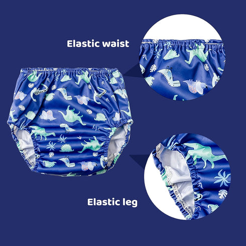Waterproof Diaper Cover for Toddlers - Good Elastic Rubber Swim Diaper Cover for Potty Training Underwear, Boy 3T