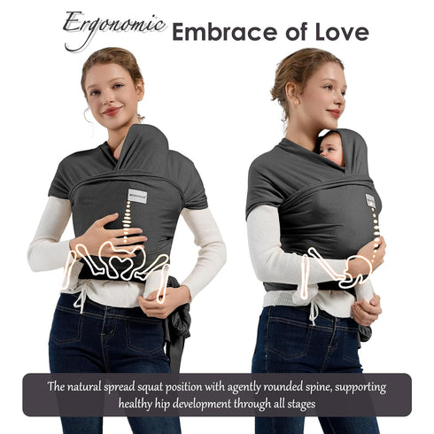 7-35lbs, MISSWISDOM Baby Wraps Carrier, Baby Carrier Wrap Newborn Sling Baby Wearing Wrap Newborn Wrap Carrier, Baby