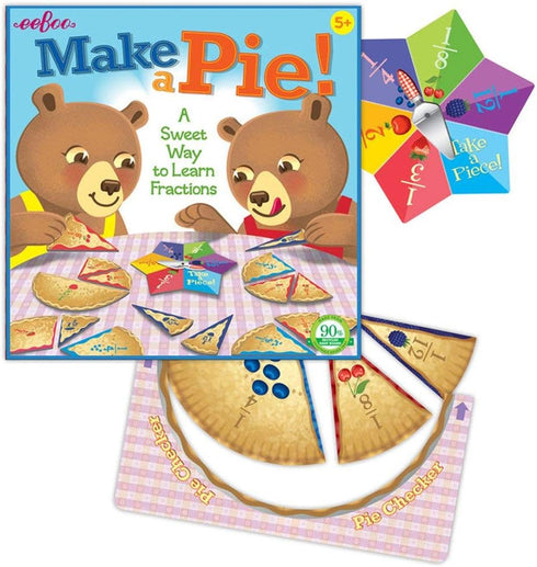 eeBoo: Make a Pie Game, A Sweet Way to Learn Fractions, Develops Math and Quantitative Skills Through Play, Screen-Free Fun, for Ages 5 and up