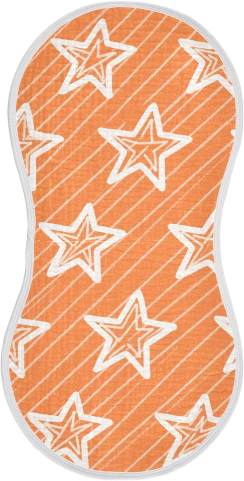 tplaotee Orange Stars Cotton Large Burp Cloths for Baby Good Absorbent? Baby wash