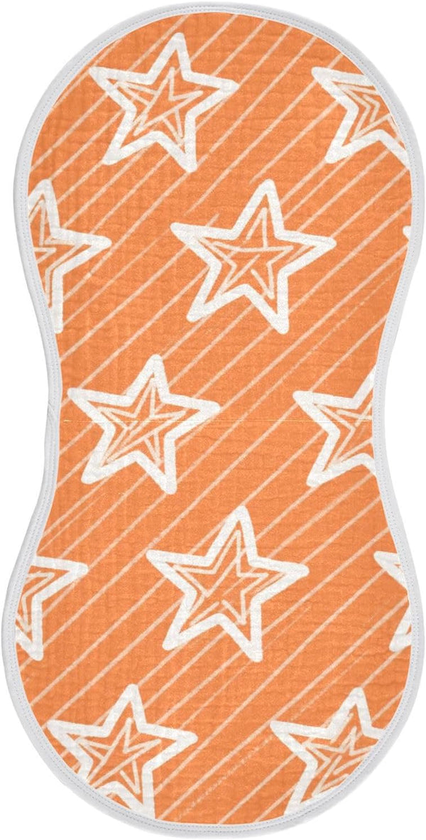 tplaotee Orange Stars Cotton Large Burp Cloths for Baby Good Absorbent? Baby wash