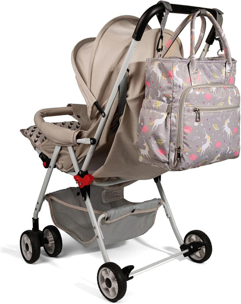 MEYTEILAY Diaper Bag Tote Baby Changing Bag Portable Waterproof and Large Capacity with Shoulder Strap Stroller Hooks