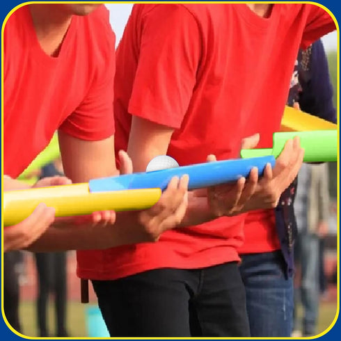 Team Building Activities Kit for Adults and Teens, Group Learning Exercise Games with Half Pipes Golf Balls Storage