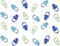Mini Multi Blue Plastic Pacifier Favors - 1" x .5" (24 Pc) for Baby Showers & DIY Decor