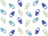 Mini Multi Blue Plastic Pacifier Favors - 1" x .5" (24 Pc) for Baby Showers & DIY Decor