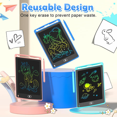 3 Pack LCD Writing Tablet for Kids, 8.5 Inch Colorful Doodle Board, Educational Birthday Gifts for Boys Girls
