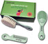 3 Piece Baby Hair Brush & Comb Set for Newborns - Soft Goat Bristle Brush, Silicone Bath Brush & Plastic Comb