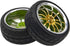 4Pcs 2.59in Rubber Tires & 12mm Hex Plastic Wheel Rims Set 14-Spoke with Foam Compatible with Traxxas Kyosho HPI Tamiya