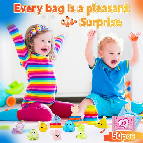 50 Pcs Mystery Bag Easter Day Gifts for Kids: Mini Resin Animals Glow in the Dark Figurines, Mini Figures Blind Bags
