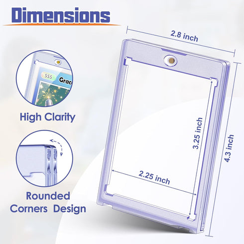 24 35PT Kitoyz ct Magnetic Card Holder for Trading Cards, Baseball Card Case Magnet Toploaders Sports Card Protectors