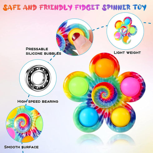 4 Pack Fidget Spinners for Kids and Adults, Easter Basket Stuffers, Fidget Toys for Anxiety Stress Relief, Birthday