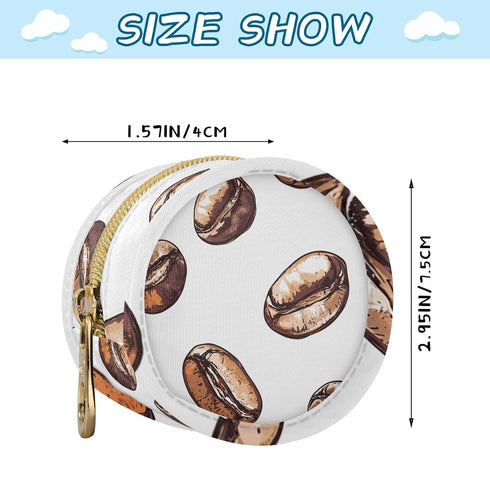 PYBUG Coffee Bean Round Pacifier Storage Case, Polyester & TPU Lined with Hook Buckle, Pacifier Container Box for Baby