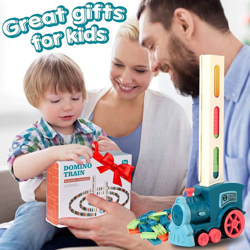 200 Set, 3+ 3 4 5 6 PCS Domino Train Toys Automatic Dominos Building and Stacking Creative Game for Year Old, Electric