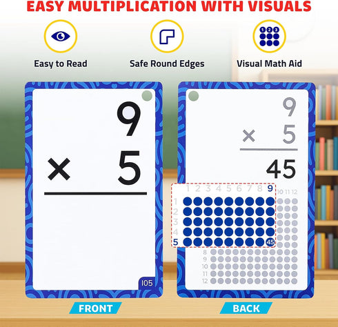 156 8 3rd,4th,5th,6th JoyCat Multiplication Flash Cards + Chart- Hole Punched Math Game Flashcards for Kids Ages