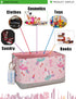 LANGYASHAN Rectangular Storage Bin with Handles, Collapse Canvas Fabric Cartoon Basket for Organizing Home, Kitchen,