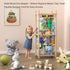 40" 3D Stuffed Animal Storage Zoo, Tall Solid Pine Wood Toy Organizer with Exclusive Sign, Large Vertical Plushie Cage