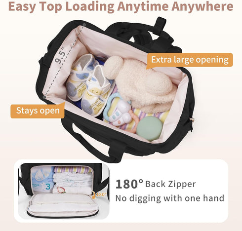 Backpack Backpack Backpack CEI-CEI Diaper Bag for Mom and Dad, Puffer Baby Bag with Insulated Pocket, Water-Resistant