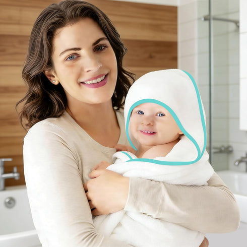 2 Pack 30 30 Inch) Baby Bath Towel - Rayon Made from Bamboo, Ultra Soft Hooded Towels for Babies,Toddler,Infant