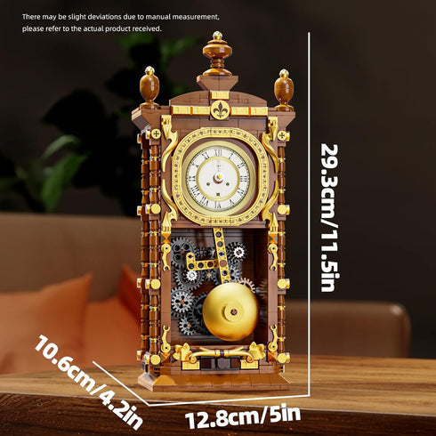 HJPLPXH Set,A Retro Pendulum Clock Building Block Toy with Real Clock Function and Linked Mechanical Pendulum,Better