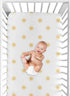 Sweet Jojo Designs Fitted Baby Crib Sheets (White and Yellow Boho Sun) for Boys or Girls, Infant Nursery, Toddler Room