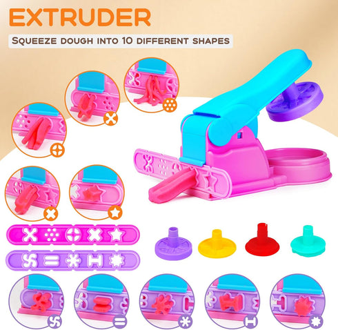 Sets Pack 2-4 3-5 4-8,Educational Dough Tool for Kids Toddlers,Cute Playdough Accessories with Rolling Pin Dough Mat