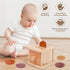 1-Year-Old 6-12 Adena Montessori Coin Box -Natural Wood Double-Sided Object Permanence Box Toy for Babies, Wooden