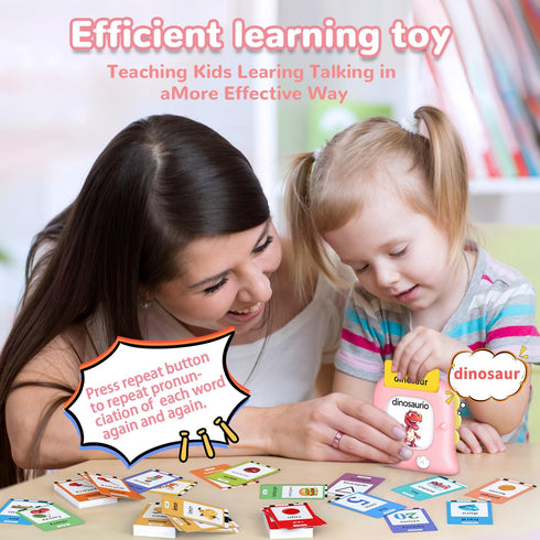 520 2 3 4 5 6 Kidzdo Bilingual Spanish English Talking Flash Cards, Easter Birthday Gifts for Year Old Girls, Language