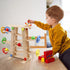 Qilay Wooden Race Track Toddler Toys - Wooden Car Ramp Racer Set with 4 Balls & 5 Race Tracks for Kids