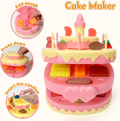 61 3 1 Sets 3-4-8, Playset Aprilwolf PCS in Dough for Kids Ages Art Crafts Dough Tools Kit, Ice Cream Noodle Cake Maker