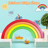 Wooden Rainbow Stacking Toy, Montessori Arch Bridge Building Blocks, Colorful Puzzles for Kids 2-5 Years Old, Rainbow