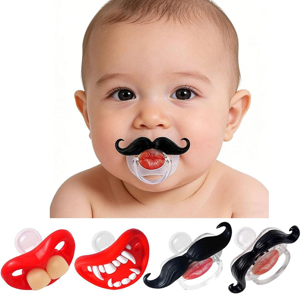 YAPROMO Funny Pacifiers for Babies,Mustache Pacifier 0-6-18 Months,Halloween Pacifiers for Toddlers, Funny
