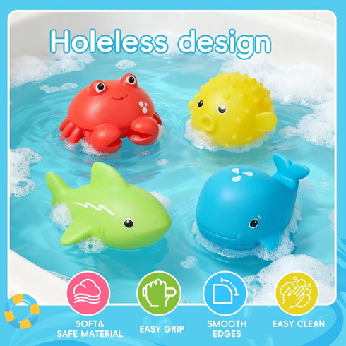 1-3, 16PCS 2-4 Baby Bath Toys for Kids Ages | Easy Clean Mold Free Bath Toys Toddlers | Bathtub Pool Water Table Toys